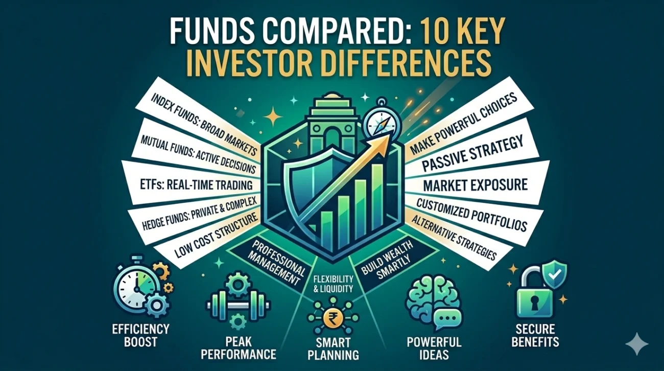 Index Funds vs Mutual Funds vs ETFs vs Hedge Funds: 10 Powerful Differences Every Investor Must Know